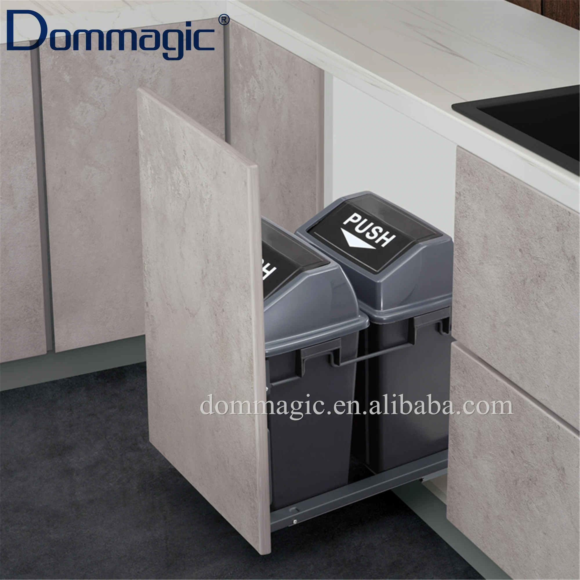 Kitchen Cabinet Soft-close Pull Out Waste Bin - Buy Cabinet Door Waste