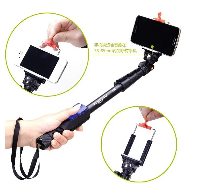 Yunteng 1288 Portable Handheld Telescopic Monopod Tripod With Blue
