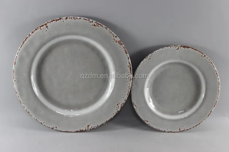 11"Rustic Melamine dinner plate Unbreakable Plate