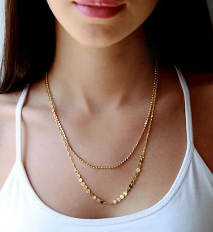 Simple Thin Gold Chain Necklace Designs 
