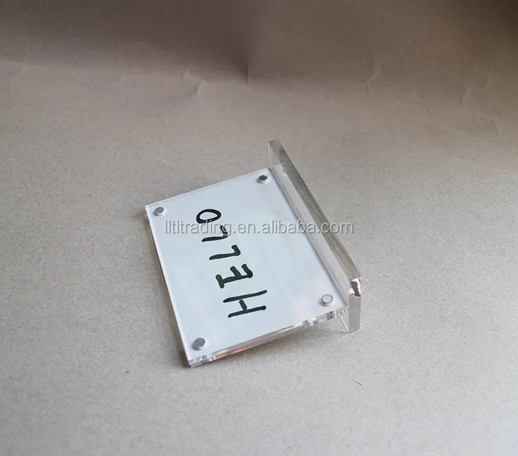 Customize Clear Restaurant Buffet Tag Holder Acrylic Plexiglass Price Tag Holder Pop