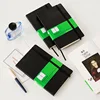 Hot selling orange color PU leather cover promotional customizable notebook notebook with pen gift set packing