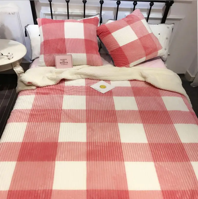 סתיו וחורף חדש בית טקסטיל מיטת שמיכת כפול עבה חם כבש קשמיר קריסטל שטיח סיטונאי