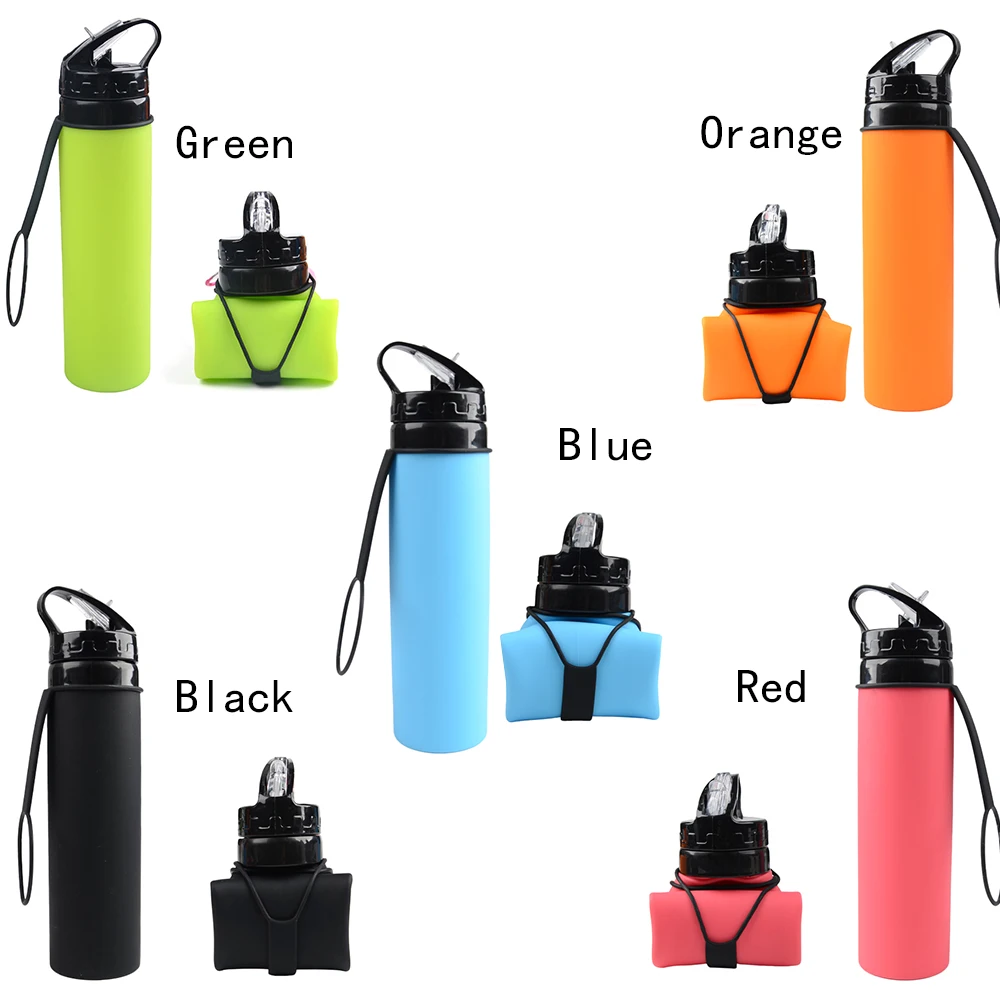 Wholesale BPA Free Private Label Protein Shaker Sport Foldable Drink Bottle Silicone Collapsible Water Bottle 19