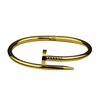 Wholesale 18K Gold Nail Screw Cuff Open Women Stainless Steel Bracelet Bangle