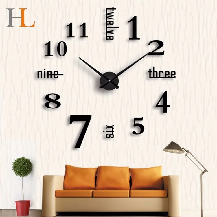 3d Diy Large Wall Clocks Wholesale