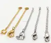 Wholesale Cheap 316L Stainless Steel 18k Gold Lobster Clasp with Tail Extender Chain