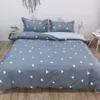 Cool & Breathable light blue flower printed King size bed sheet quilt cover