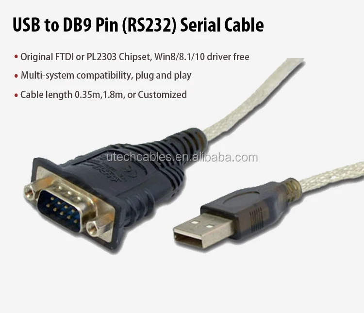 USB to RS232 Cable with LED for Rx/tx/power - Reliable Data Transfer
