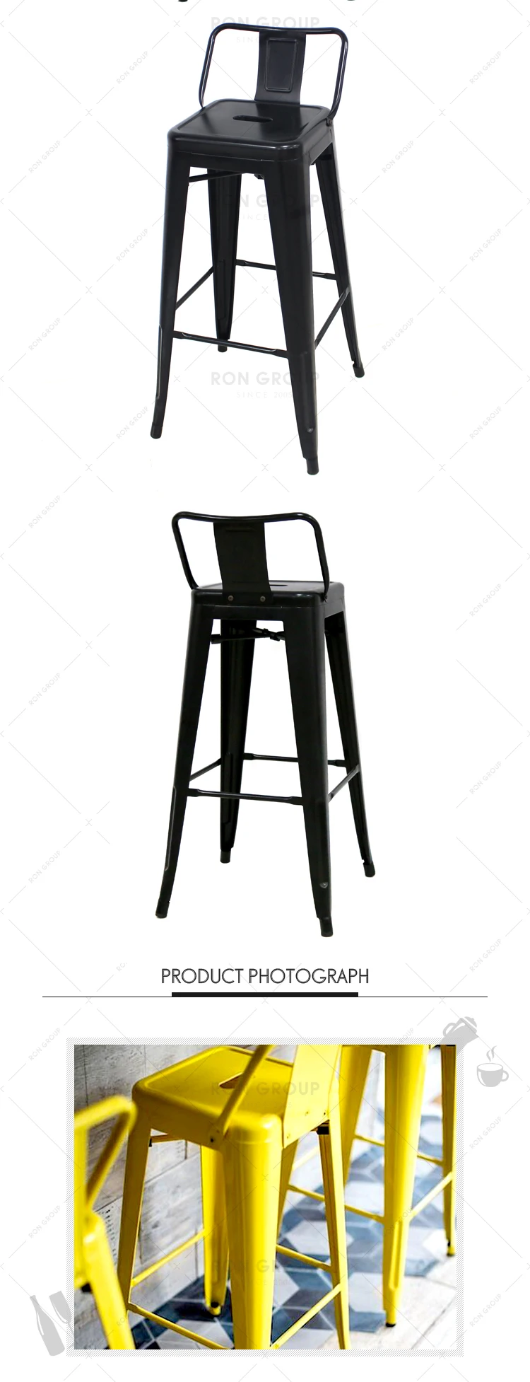 Restaurant supplier custom color vintage industrial high bar stool chair