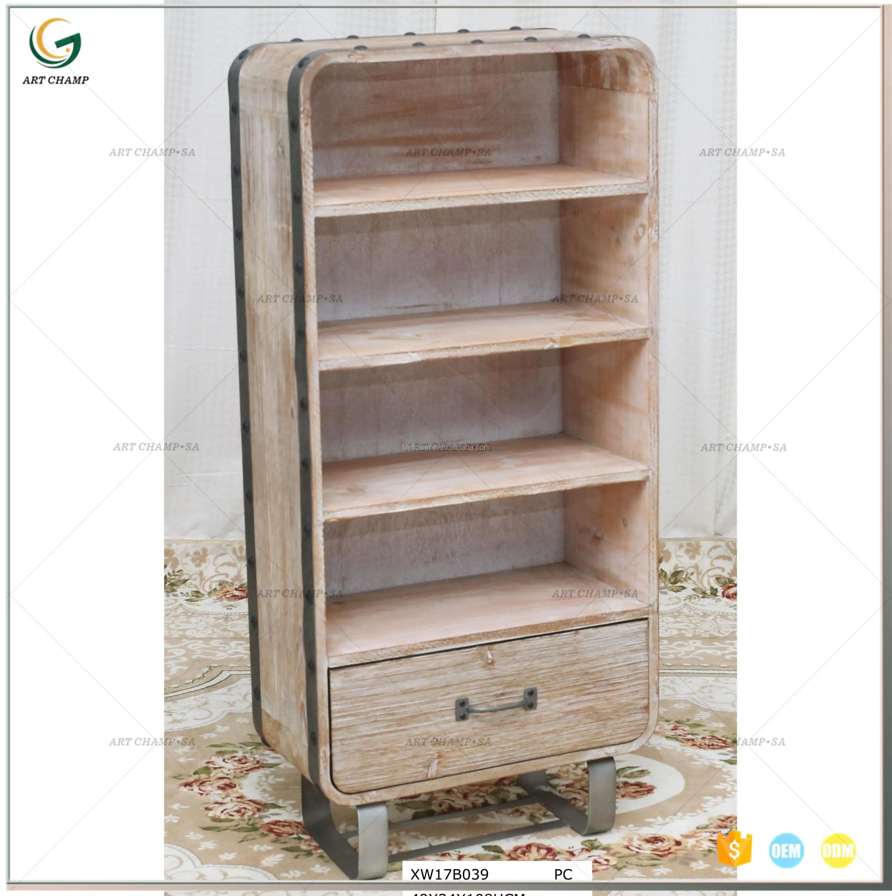 Cupboard With Shelves Wooden Wall Shelf Unit Drawer Shabby Chic