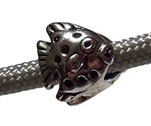 5 Pack of Pitted Coral Print Silver Toned Beads by Midwest Cord Compatible with Midwest Cord 550 Parachute Cord and European Style Bracelets 5mm Big Hole Bead for Survival Bracelets Paracord Beads