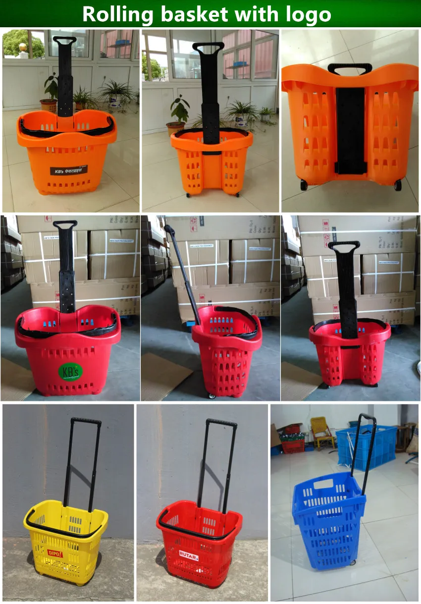 Best Popular Rolling Shopping Basket/ Supermarket Shopping Basket