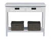 Home furniture white wooden Ratan console table with wicker basket drawers