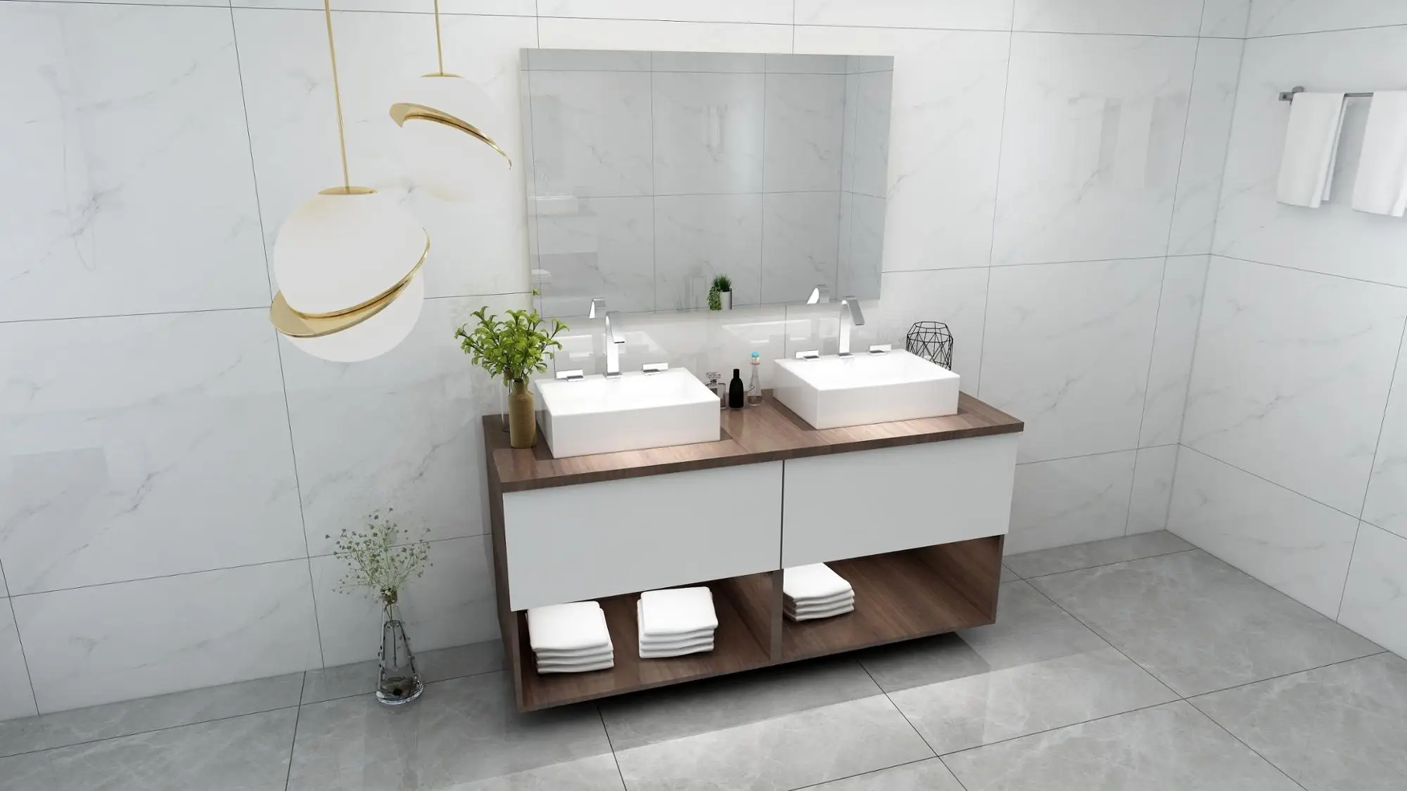 Chinese Modular Bathroom Vanity Modern Style Include Bathroom Accessories