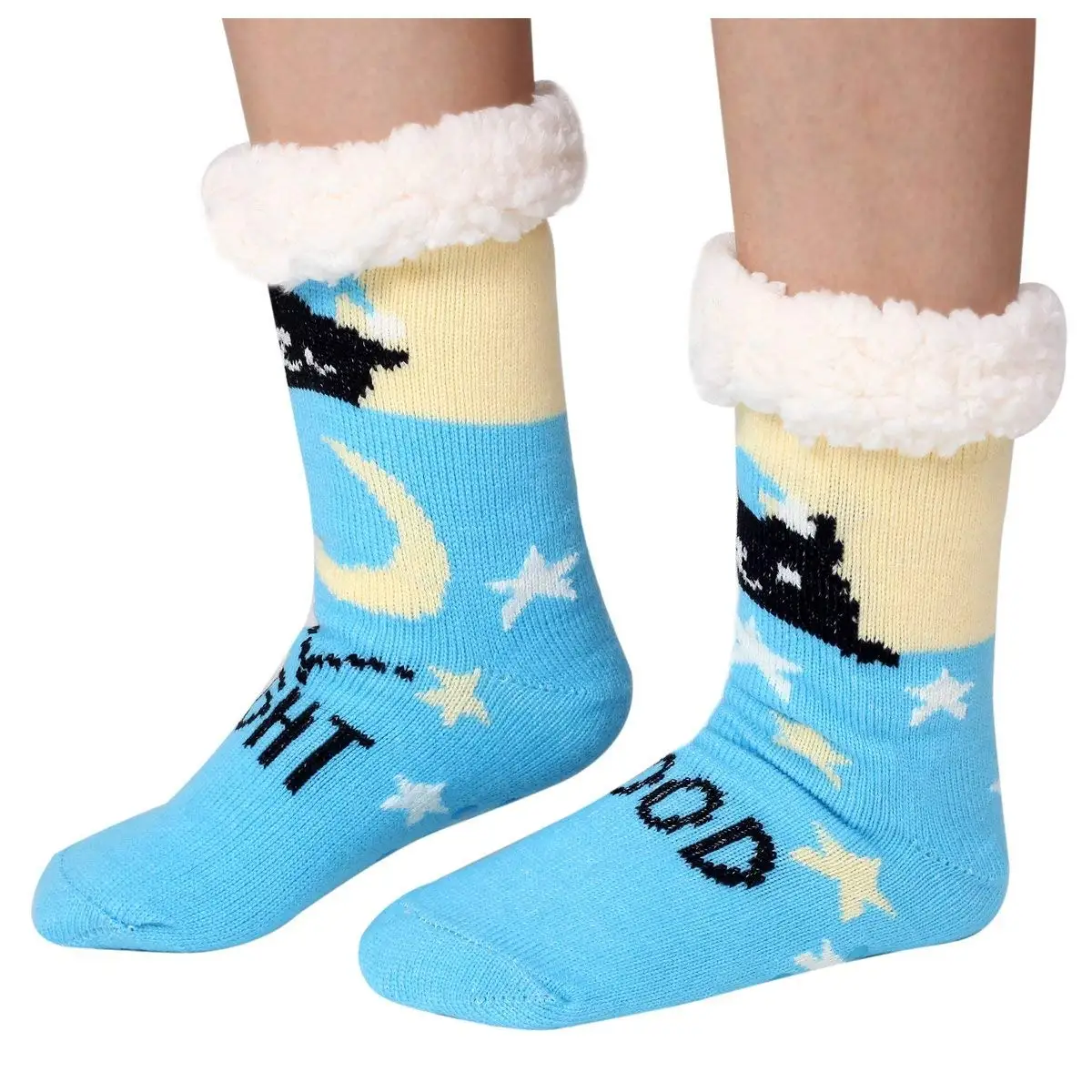 Marlong Womens Warm Soft Cute Cartoon Animals fuzzy Cozy Non-Slip Winter Indoor Slipper Socks