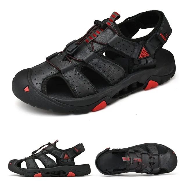 New Design Toe Protect Sandals Shoes Men Fashion Sport Leather Sandals ...