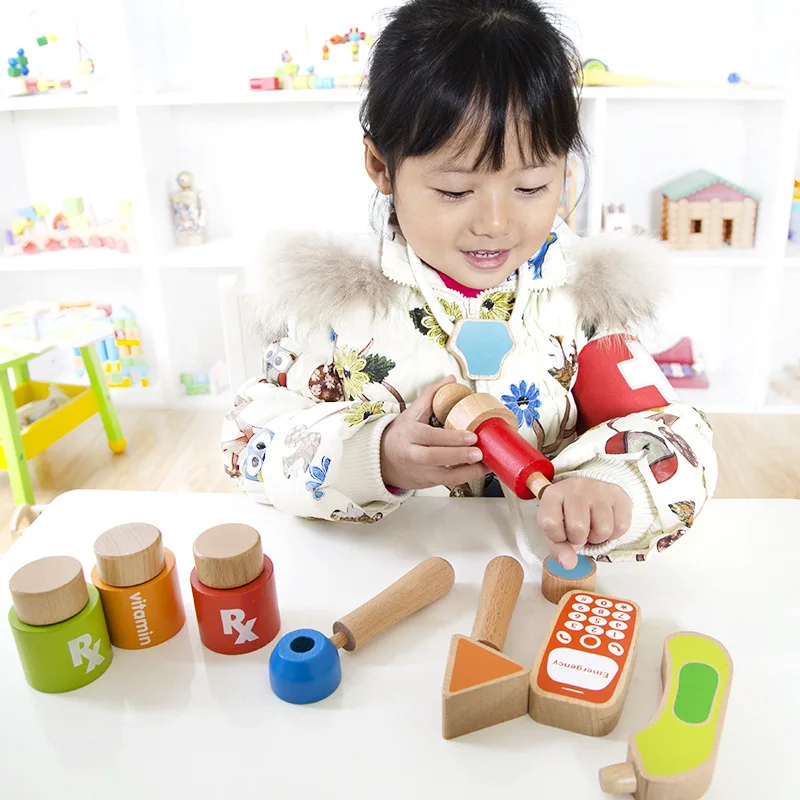 2018 Children Wooden Realistic Kids Doctor Play Set Toy For The Kids