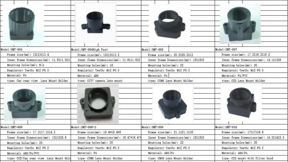 Cs Mount Lens Holder M12 P0.5 18 Mm Hole Spacing Abs Cctv Camera Lens