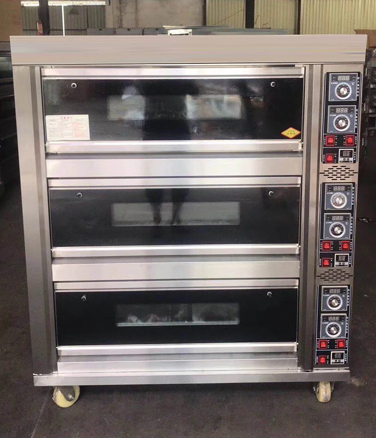 Bakery 3 Layer Bakery Electric Pita Bread Deck Oven 6 Trays Prices