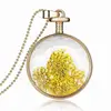 Hot Sale Jewelry Accessories DIY Handmade Pressed Dry Flower European Glass Bottle Pendant Necklace