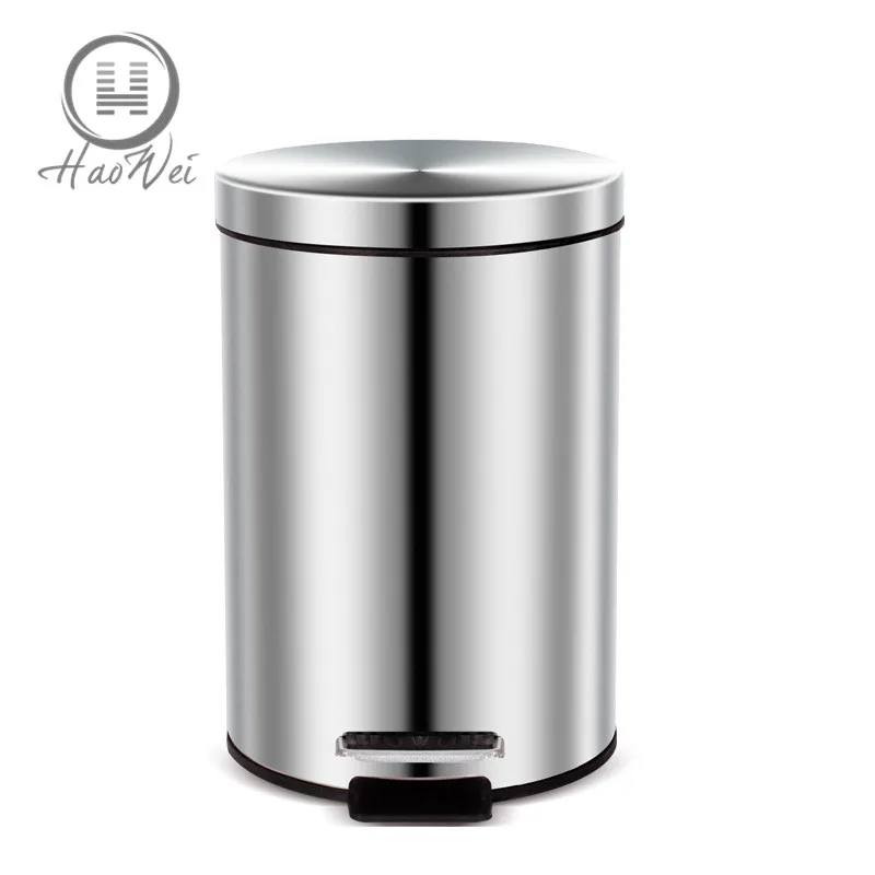 
Factory wholesale foot pedal 3/5/8/12/20L metal silver trash bin stainless steel garbage bin 