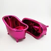 Shiny rose red color PP mini bath tub container for shampoo product