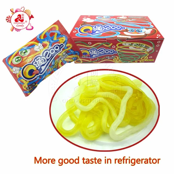 Hot Sale Halal Jelly Noodles Rope 200cm Length Worm Jelly Candy Buy