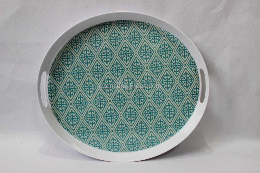 Melamine Serving tray Plastic oval with handle