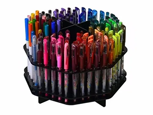 Clear Acrylic Rotating 120 Slot Table Top Counter Top Pen / Sharpie ...