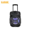 Laix SP-A12 2018 Portable Speaker 8 inch Bass TF Card Speakers with Dsco Light and Wireless Hand Mic Chip Mic Head microphone