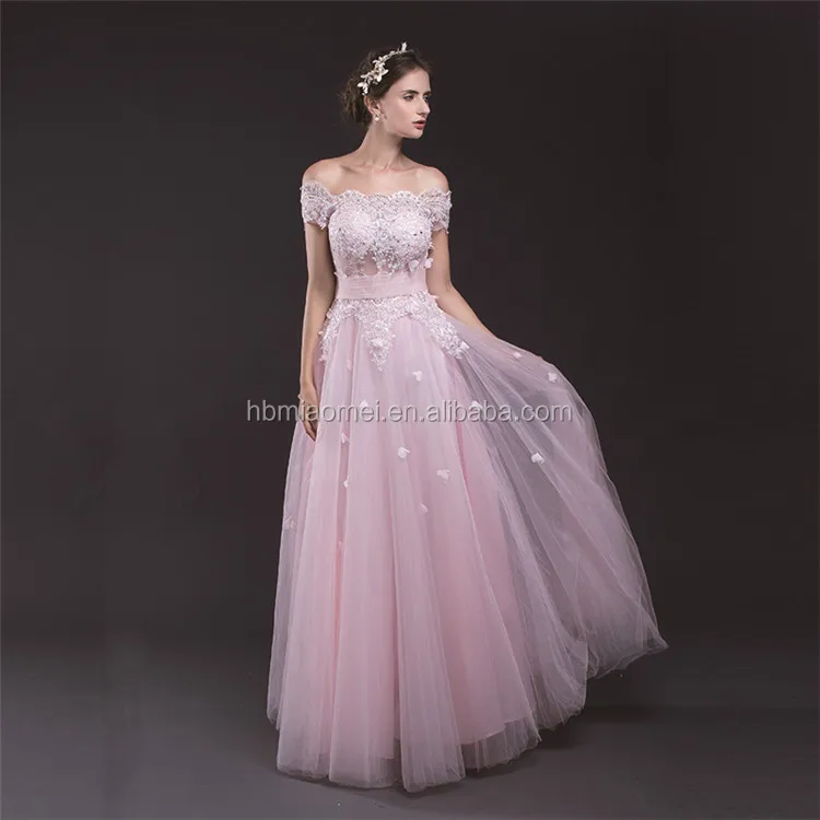 2017 Latest Light Pink Embroidered Short Sleeve Floor Length Evening Lace Dress Buy Evening