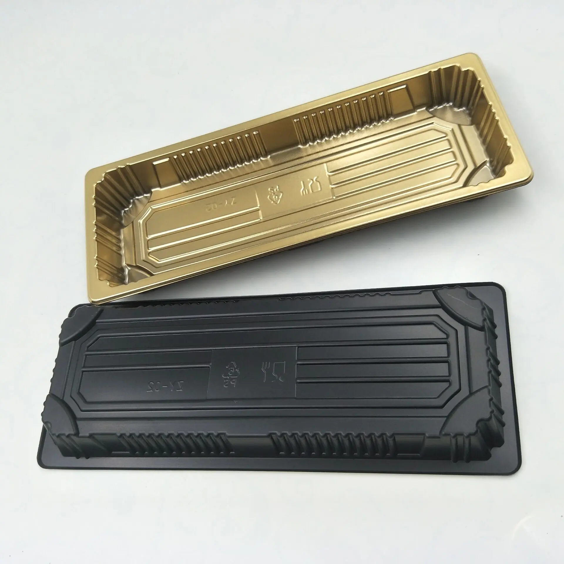 Latest Sushi To Go Box Packing Gold Rectangle Sushi Tray With Antifog
