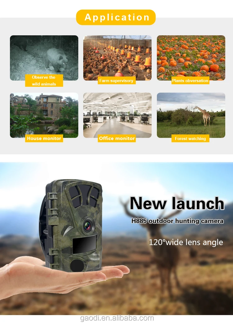 Newest Ultra Long Standby Time Trail Camera 120 Degree Wide Angle 16mp 0.5s Triggering Time