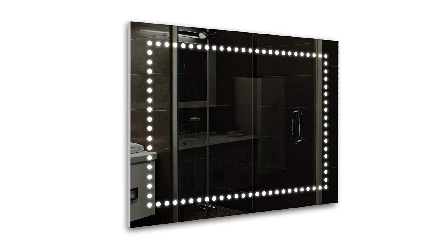 Tilebay LLC Ikot Led Lighted Rectangle Bathroom Mirror , Illuminated Wall Mounted Horizontal/Vertical Mirror 31x23 with Touch Button Switch