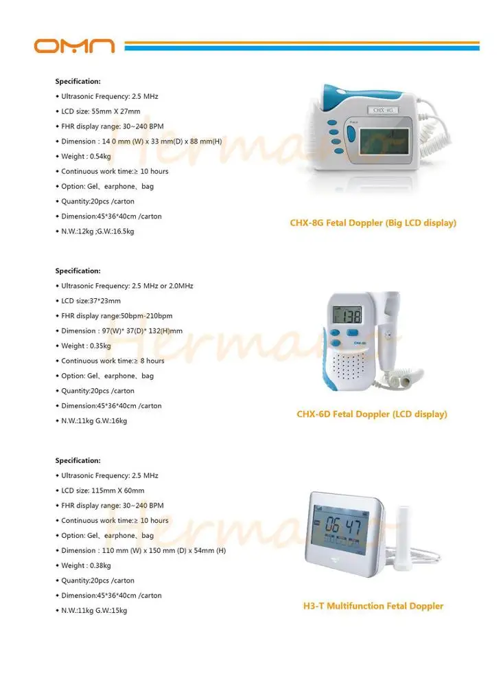 Wireless Fetal Doppler Heartbeat Monitor With Builtin