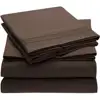 Brushed Microfiber Bedding Wrinkle Fade Stain Resistant Hypoallergenic 4 Piece Bed Sheet Set