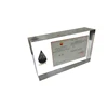 Clear glass block embed metal/ acrylic block with metal inside