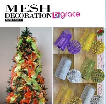 Creative Christmas Decorative Mesh Ribbon For Christmas Decoration Tree