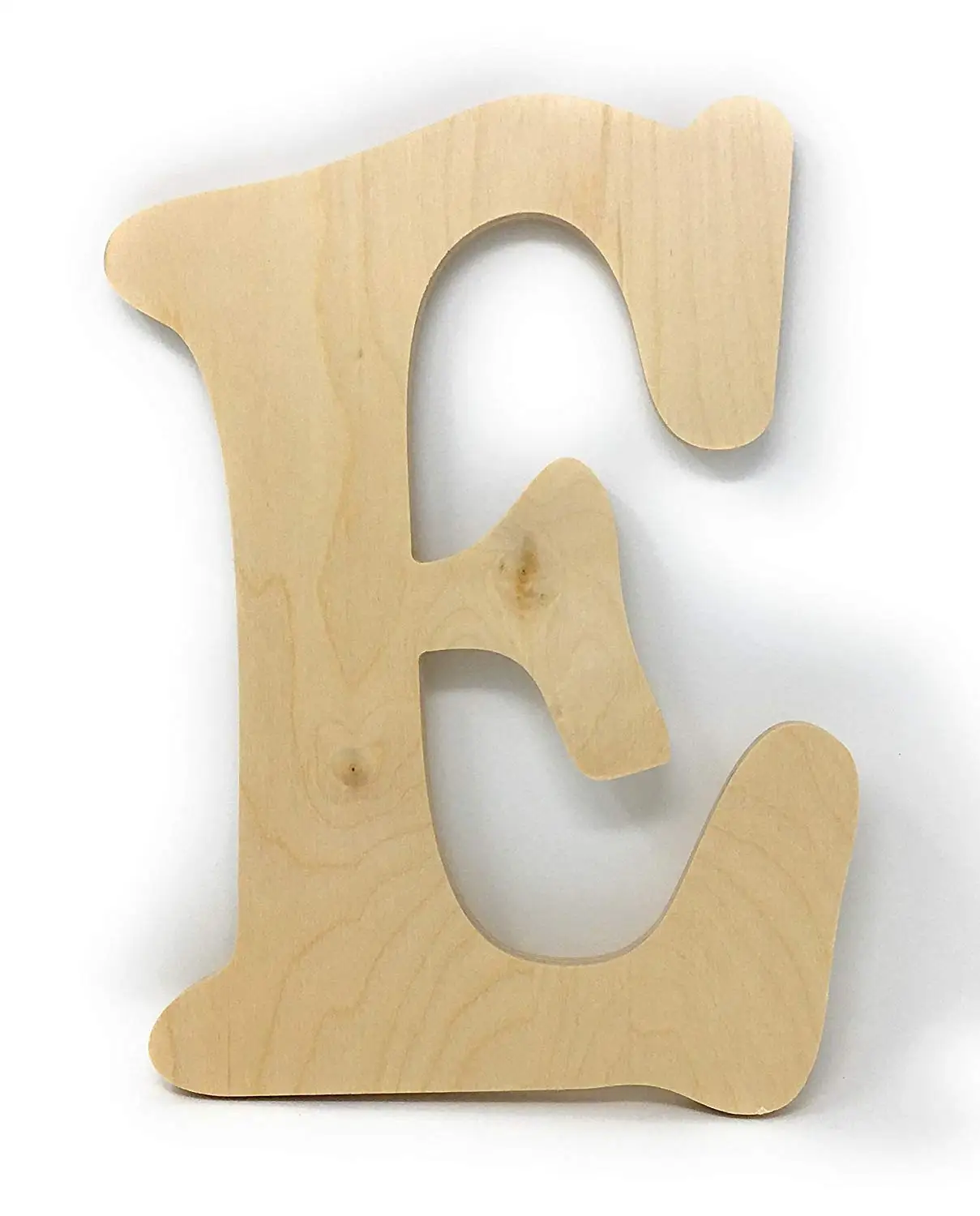 Gocutouts 10" Wooden E Unfinished Wooden Letters Paint Ready Unfinished Wall Decor Craft Cutout (10" Baltic Birch, E)