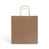 guangzhou factory wholesale brown craft kraft paper gift packaging bags with handle for shopping garment