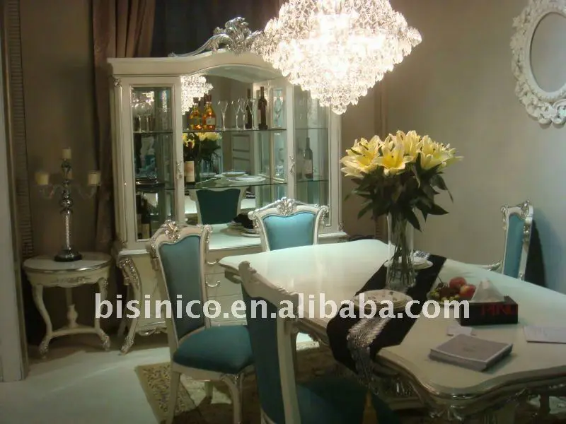 Nuevo clásico de madera blanco y plata color reposteria casera ... Comedores color plata
