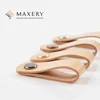 Leather Furniture Door Handle Cabinet Knobs with Brass, Genuine Leather Drawer Handle Home Hardware Leather Handle