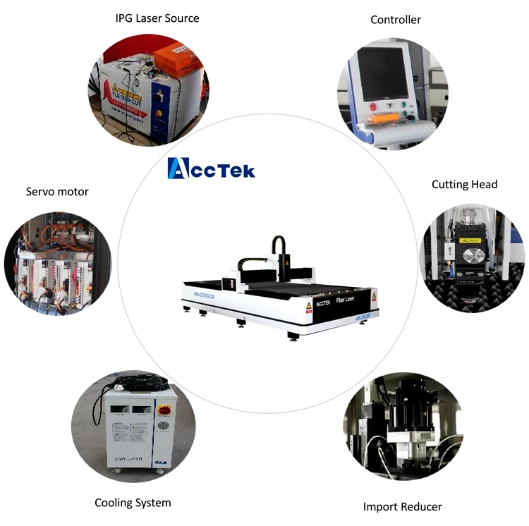 1325 1530 Stainless Steel Plate Aluminum 500W 1000W Fiber Laser Metal Cutting Machine For Metal