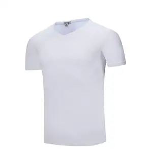 Wholesale V-Neck Printing Couple Blank White T Shirt Wholesale V-Neck Printing Couple Blank White T Shirt