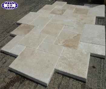 China Brushed Outdoor French Pattern Travertine Tile China Brushed Outdoor French Pattern Travertine Tile
