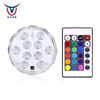 Underwater LED Submersible Lights Waterproof Multi Color Battery Operated Remote Control Wireless 10LEDs Lights