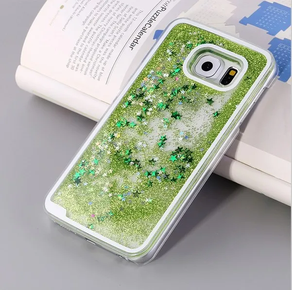 Hot Transparent Phone Case Glitter Stars Dynamic Liquid Quicksand Hard Case Back Cover Forfor iphone 6 plus 6s plus