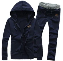 2015 Spring Autumn Casual Sportswear Sweatshirt Pants Sport Suit Men Clothes Tracksuits Male Hoodies Sweatpants Plus Size