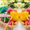 Promotional small egg ornaments felt flower pattern decoration Easter